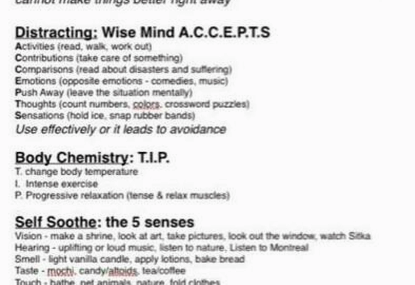 Crisis survival techniques workshop
